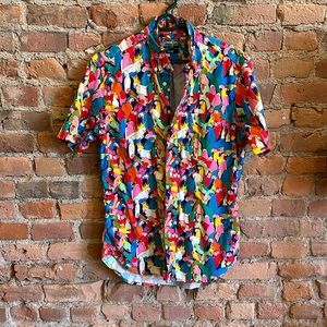 Gitman Bros party parrot shirt size M
